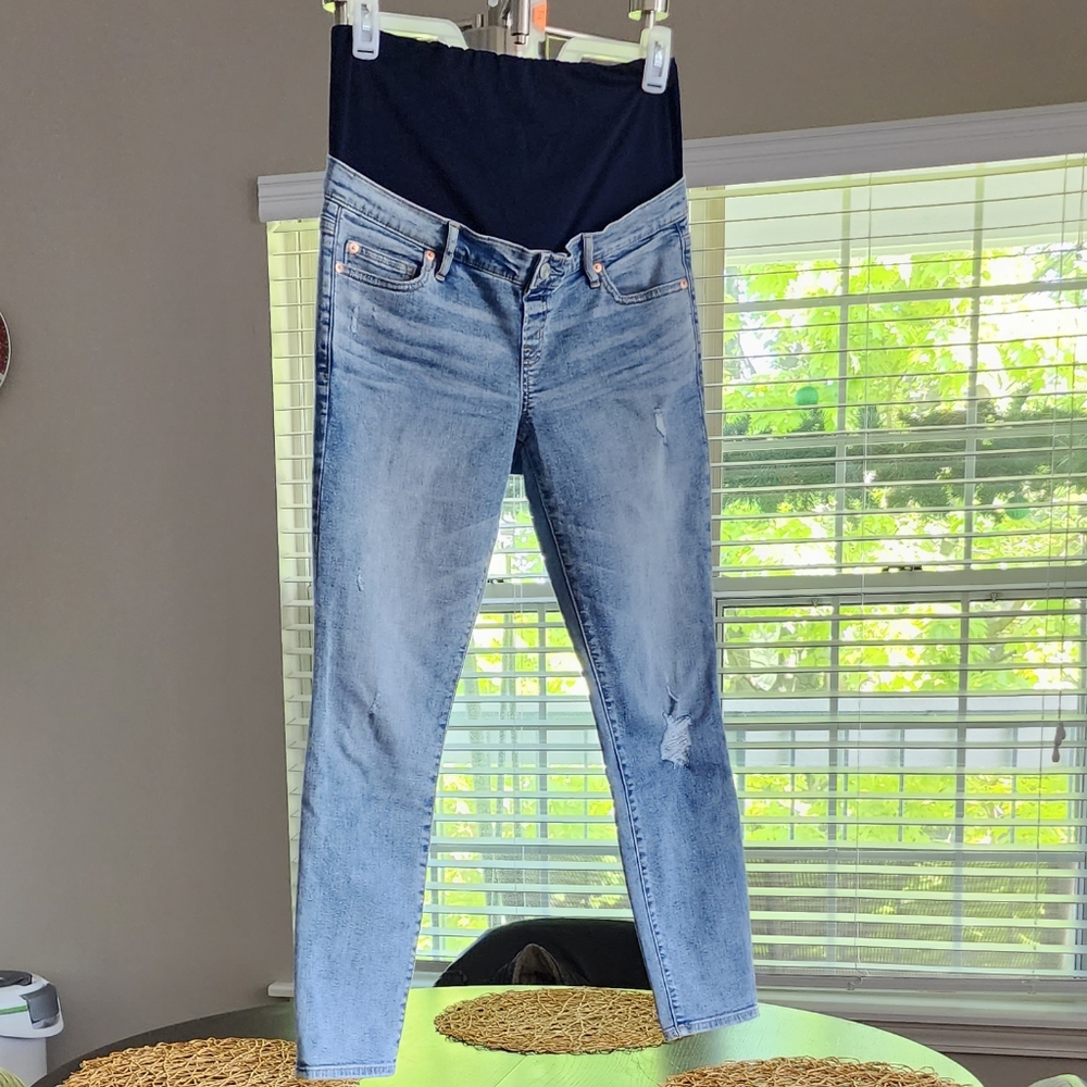 Gap True Waistband Full Panel Distressed Skinny Jeans